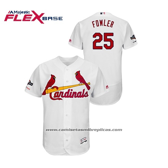 Camiseta Beisbol Hombre St. Louis Cardinals Dexter Fowler 2019 Postemporada Flex Base Blanco